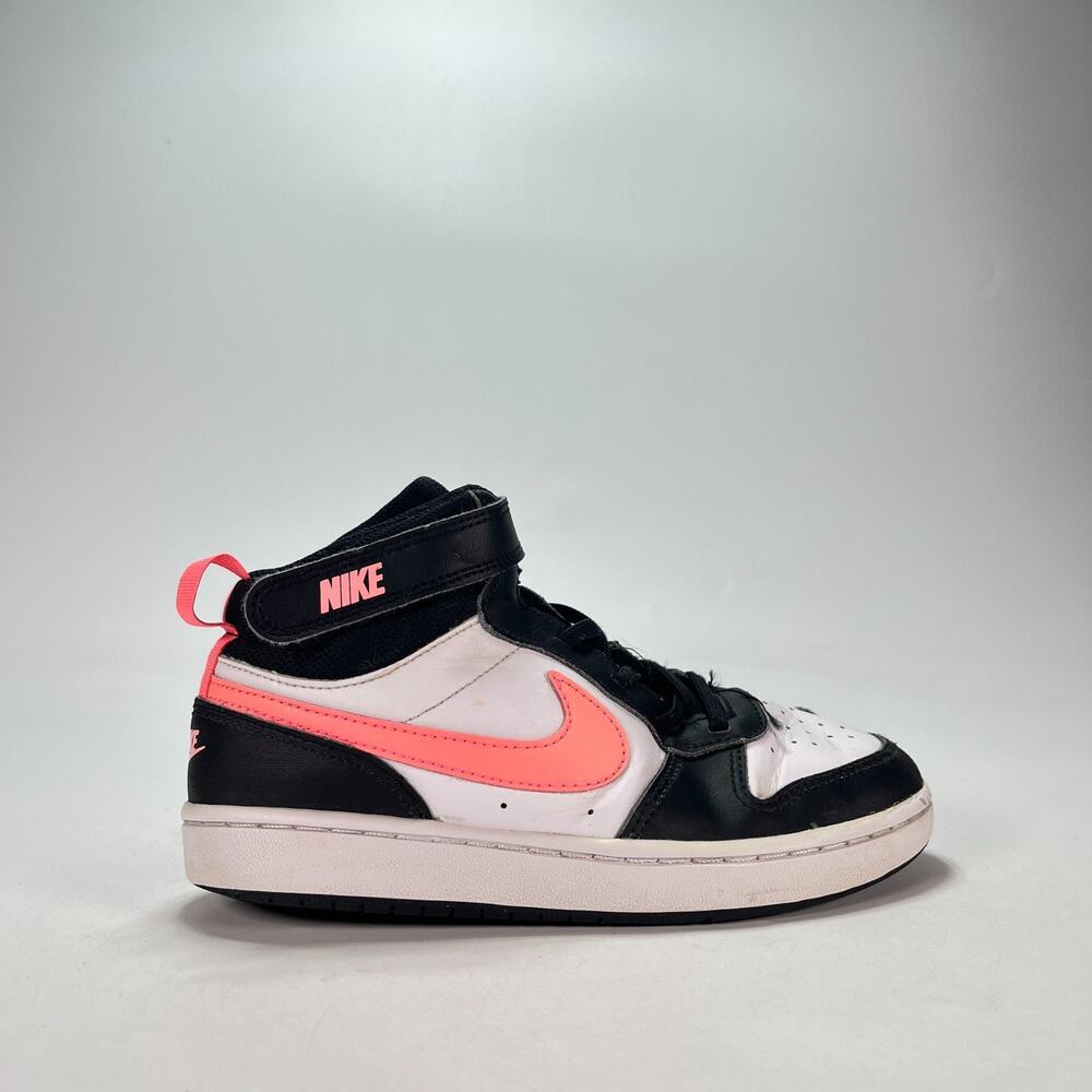 Nike Court Borough Mid 2 White Black Pink Sneakers CD7783-005 Youth Size 2.5Y